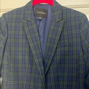 Banana republic Blazer in Navy and Green Plaid - black watch type